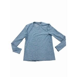 Lululemon Shirt Men Large Blue Surge Warm Long Sleeve Run Athletic Heathered